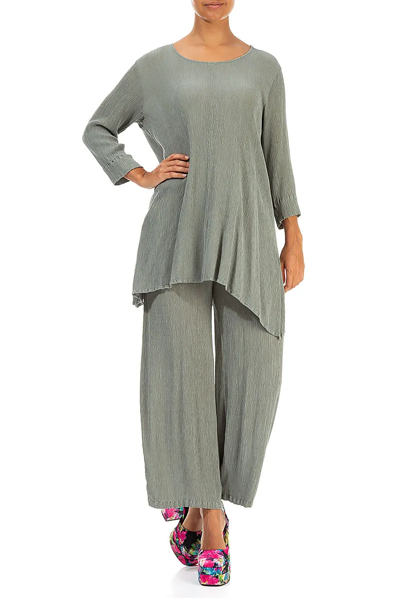 Longer Edge Sage Silk Viscose Tunic