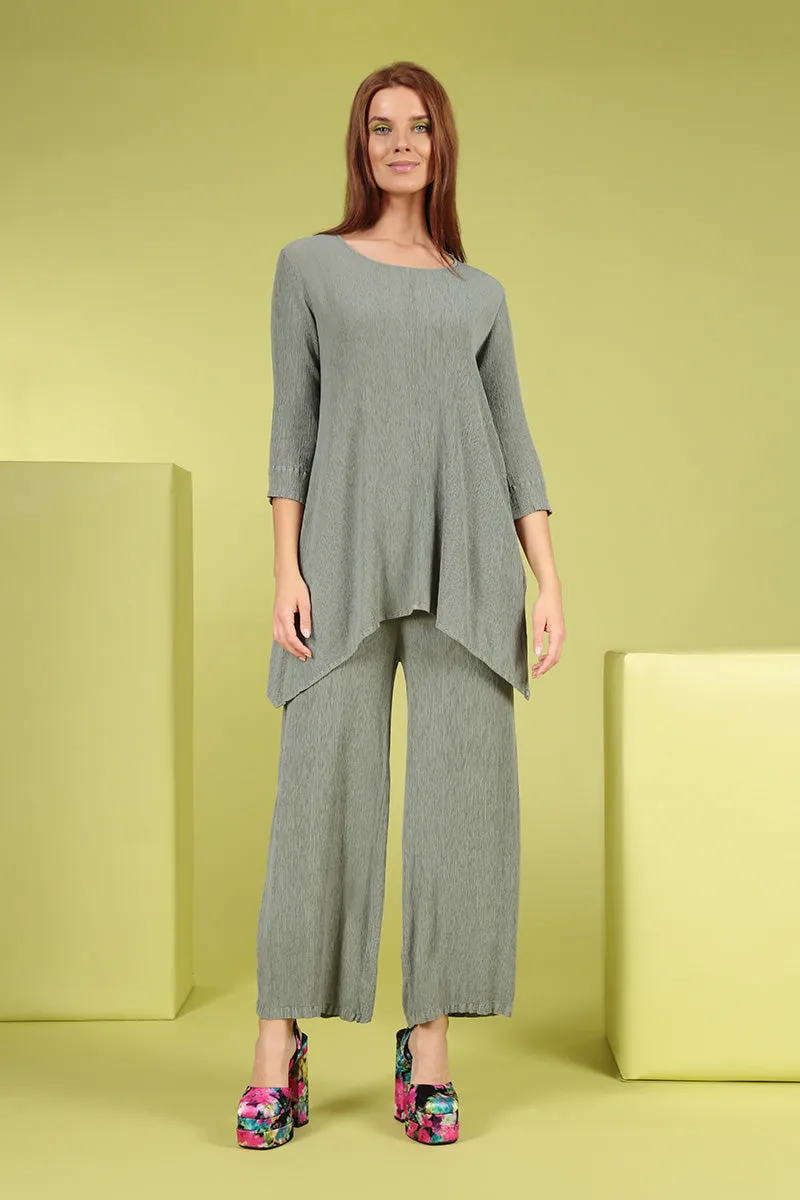 Longer Edge Sage Silk Viscose Tunic