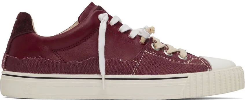 Maison Margiela Burgundy Paneled Sneakers