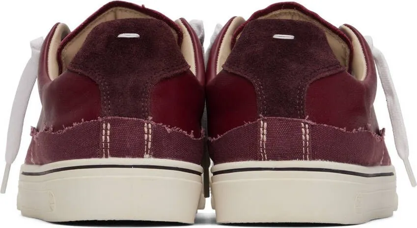 Maison Margiela Burgundy Paneled Sneakers