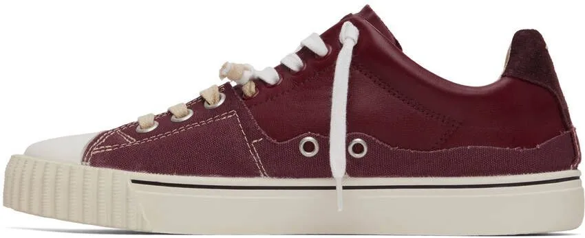 Maison Margiela Burgundy Paneled Sneakers