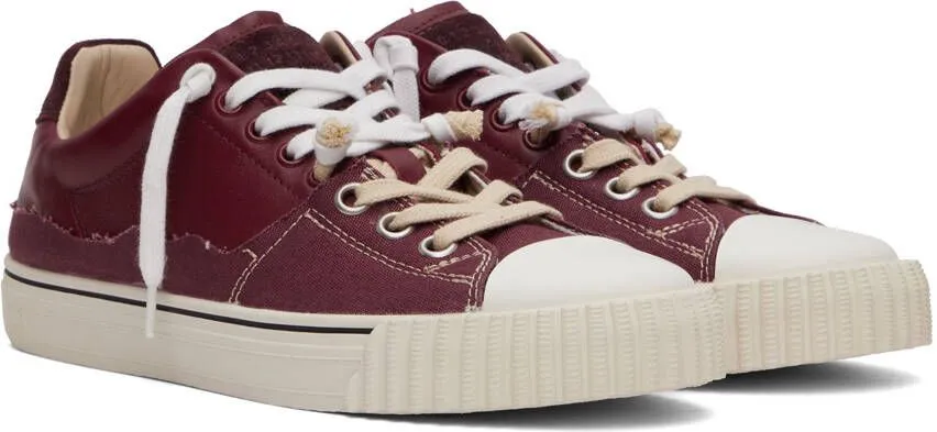 Maison Margiela Burgundy Paneled Sneakers