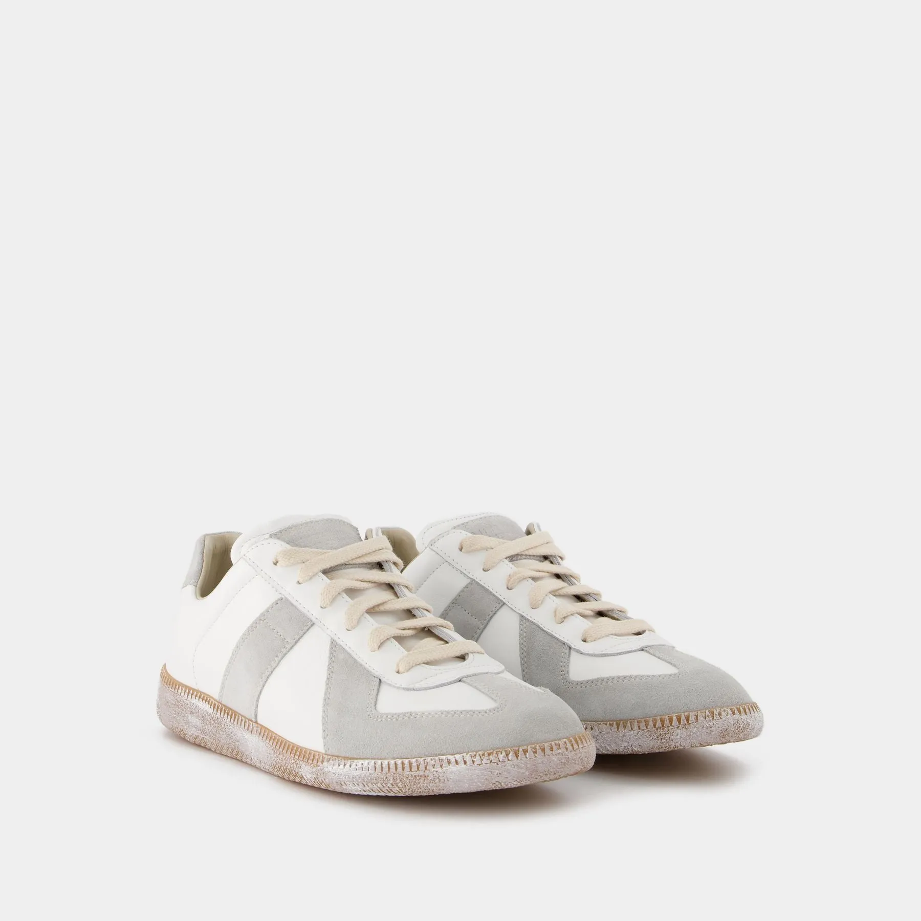 Maison Margiela  Replica Low Top Sneakers in White Leather