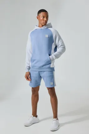 Man Active Color Block Short Tracksuit