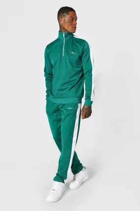 Man Signature Half Zip Panel Tricot Tracksuit