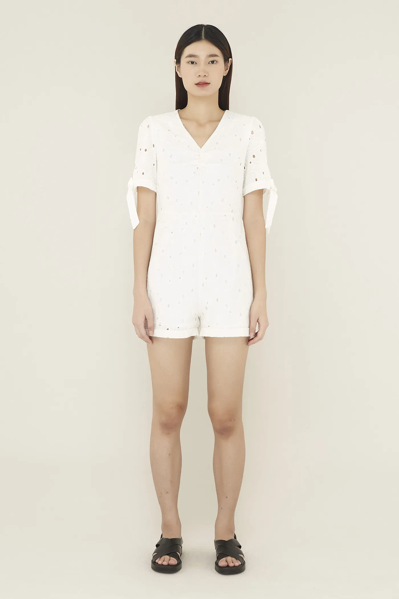 Marita Ruched-front Romper