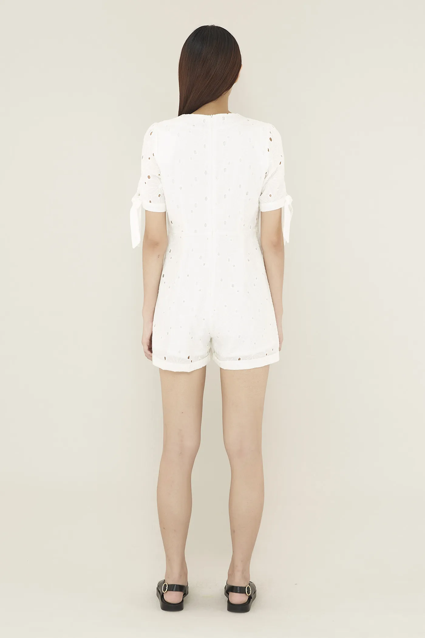 Marita Ruched-front Romper