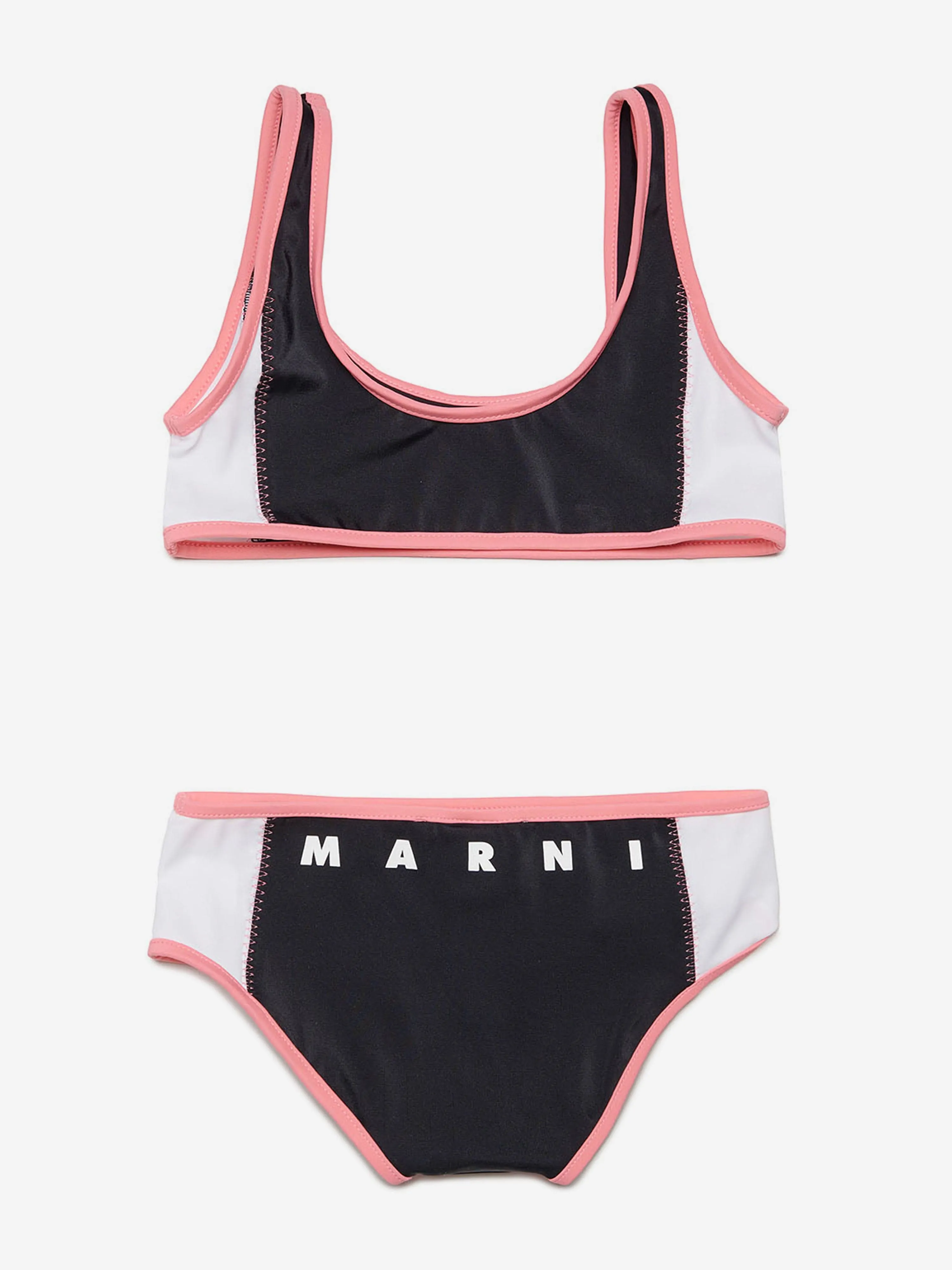 MARNI Girls Logo Bikini in Black