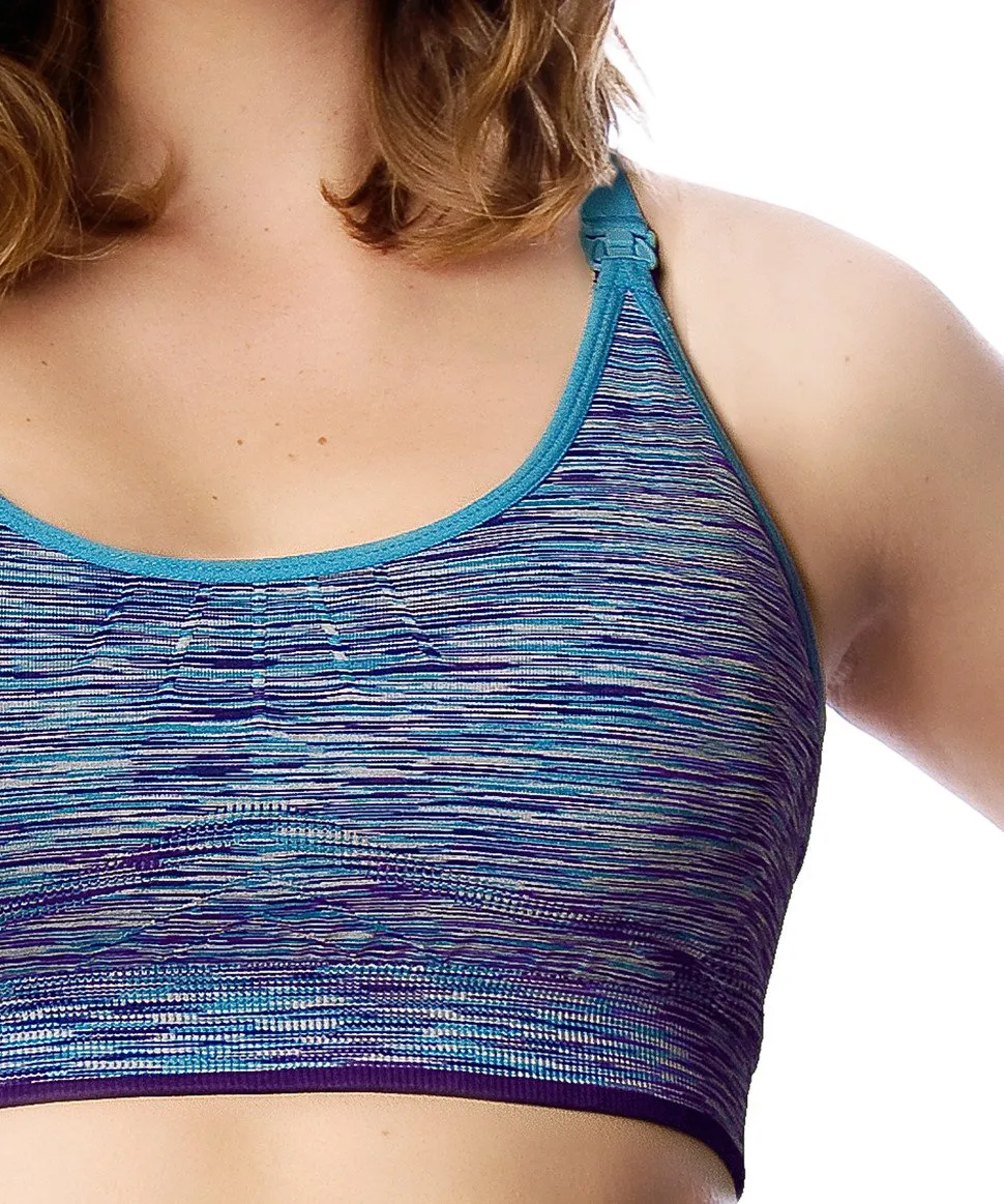 Maternity and Nursing Yoga Bra - Blue