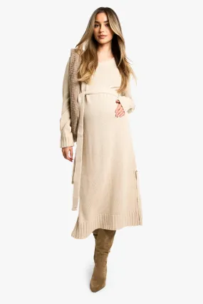 Maternity Crew Neck Jumper Midi Dress