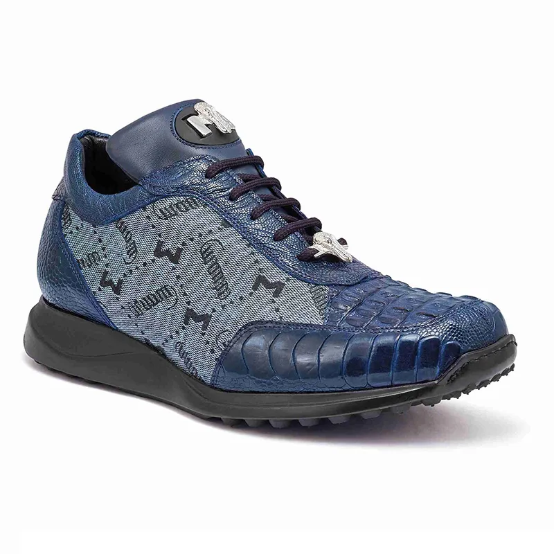 Mauri 8741 2 Ostrich Leg / Hornback Crown / Fabric Sneakers Blue