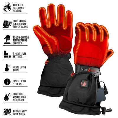 Men's ActionHeat 5V Battery Snow Heated Gloves