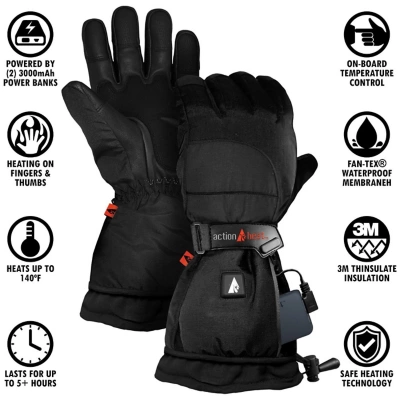 Men's ActionHeat 5V Battery Snow Heated Gloves