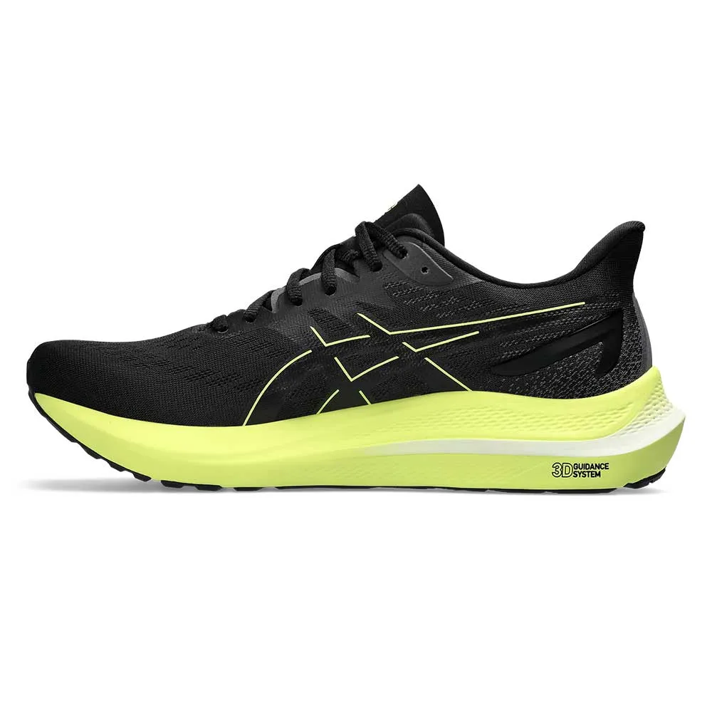 Men's GT-2000 12 Running Shoe - Black/Glow Yellow - Regular (D)