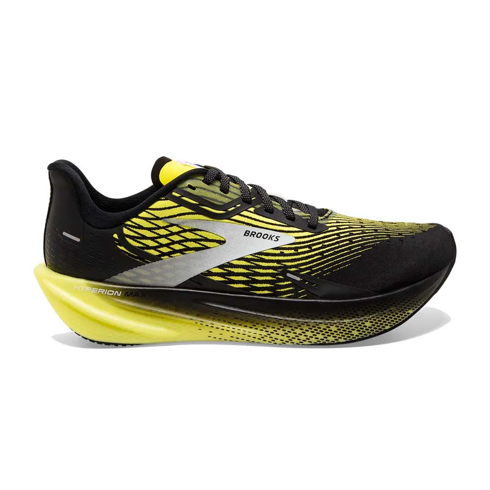 Men's Hyperion Max Running Shoe- Black/Blazing Yellow/White- Regular (D)