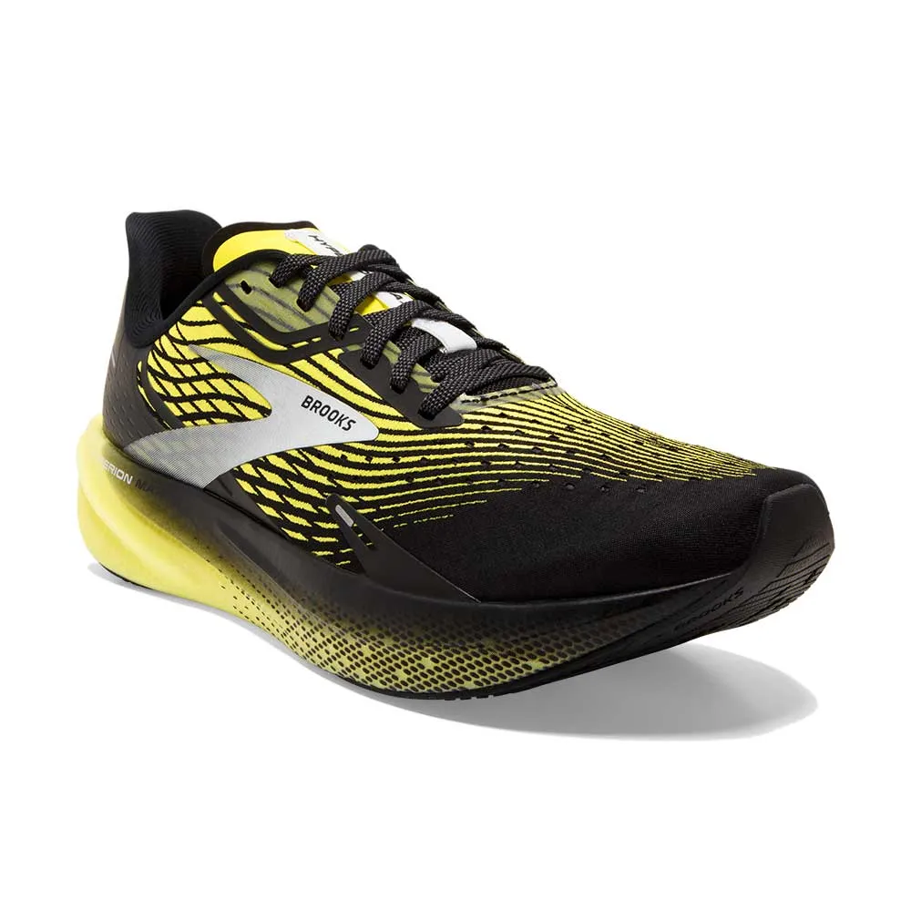 Men's Hyperion Max Running Shoe- Black/Blazing Yellow/White- Regular (D)