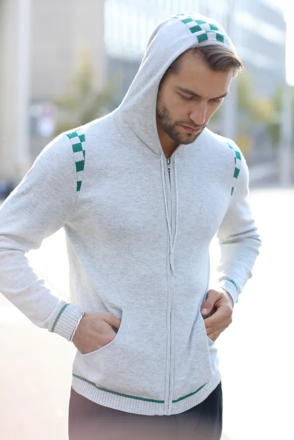 Men's Merino and Cotton Checker Print Tracksuit