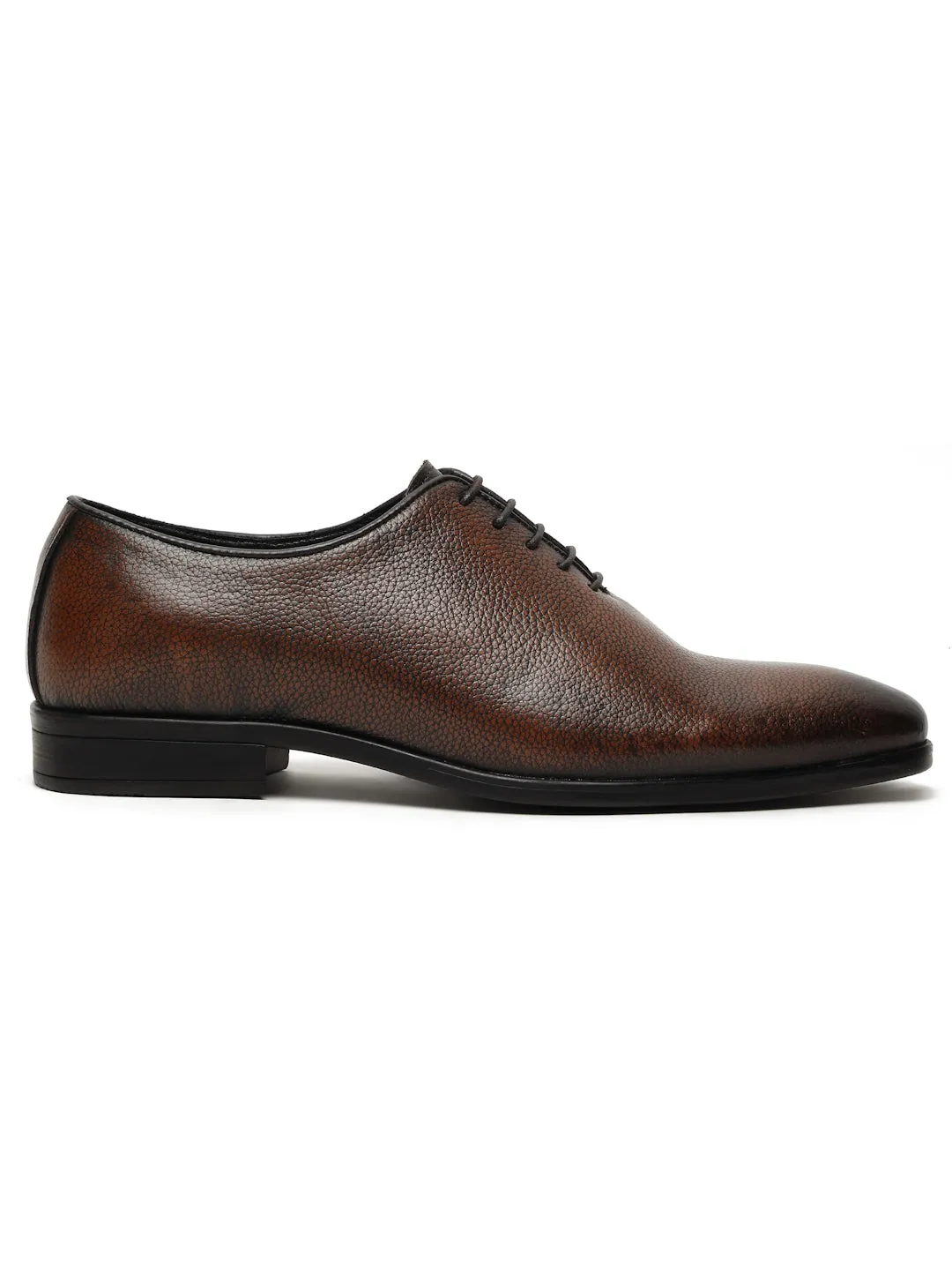 Men's Pine Two-Tone Texture Leather Derbies Shoes