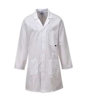 Mens workwear coat white Portwest