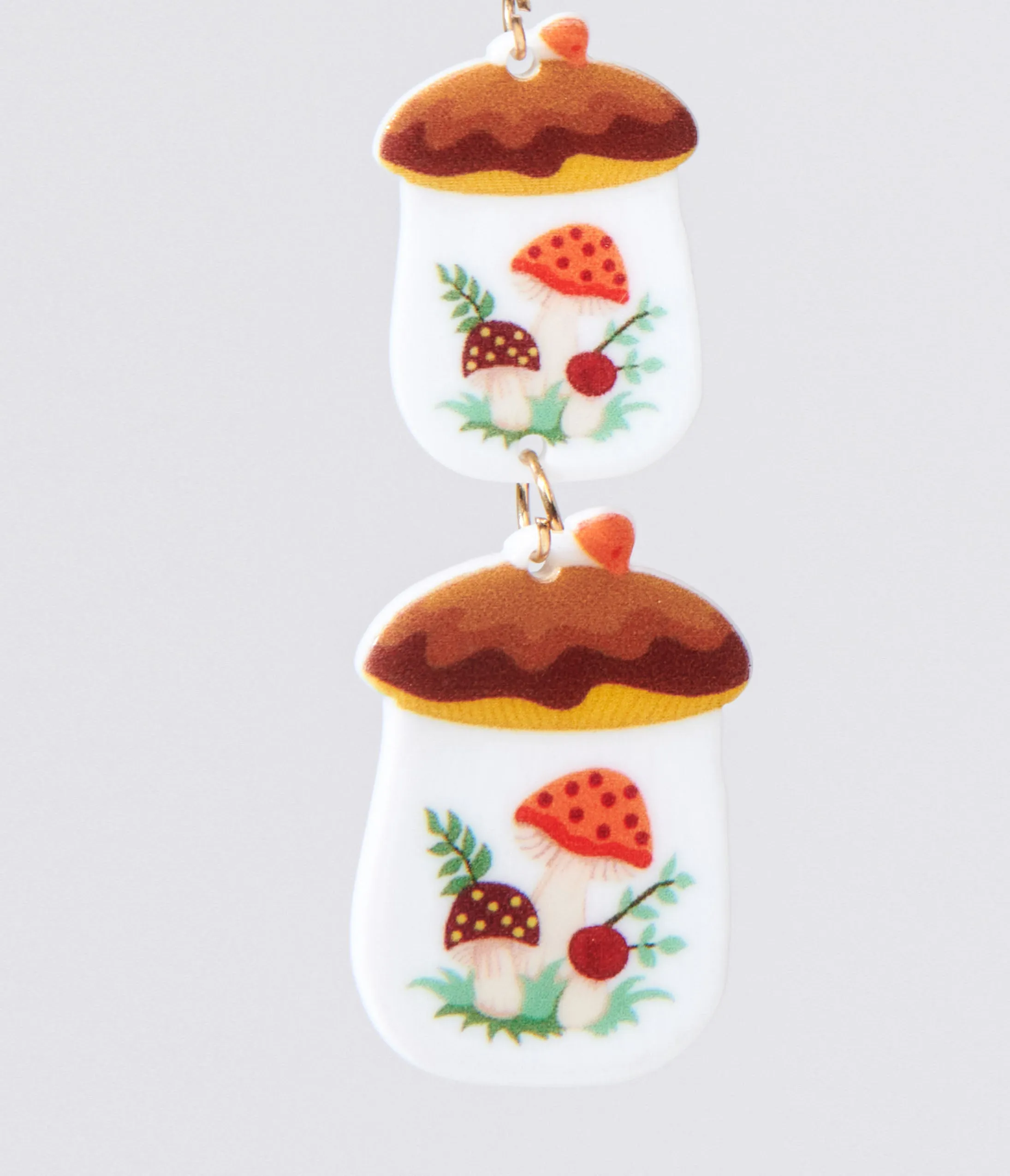 Merry Little Mushroom Kitchen Canister Tiered Earrings