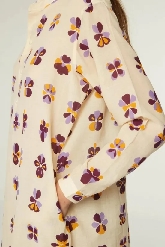 Moismont, Martine Tunic- Flowers Viola Natural  