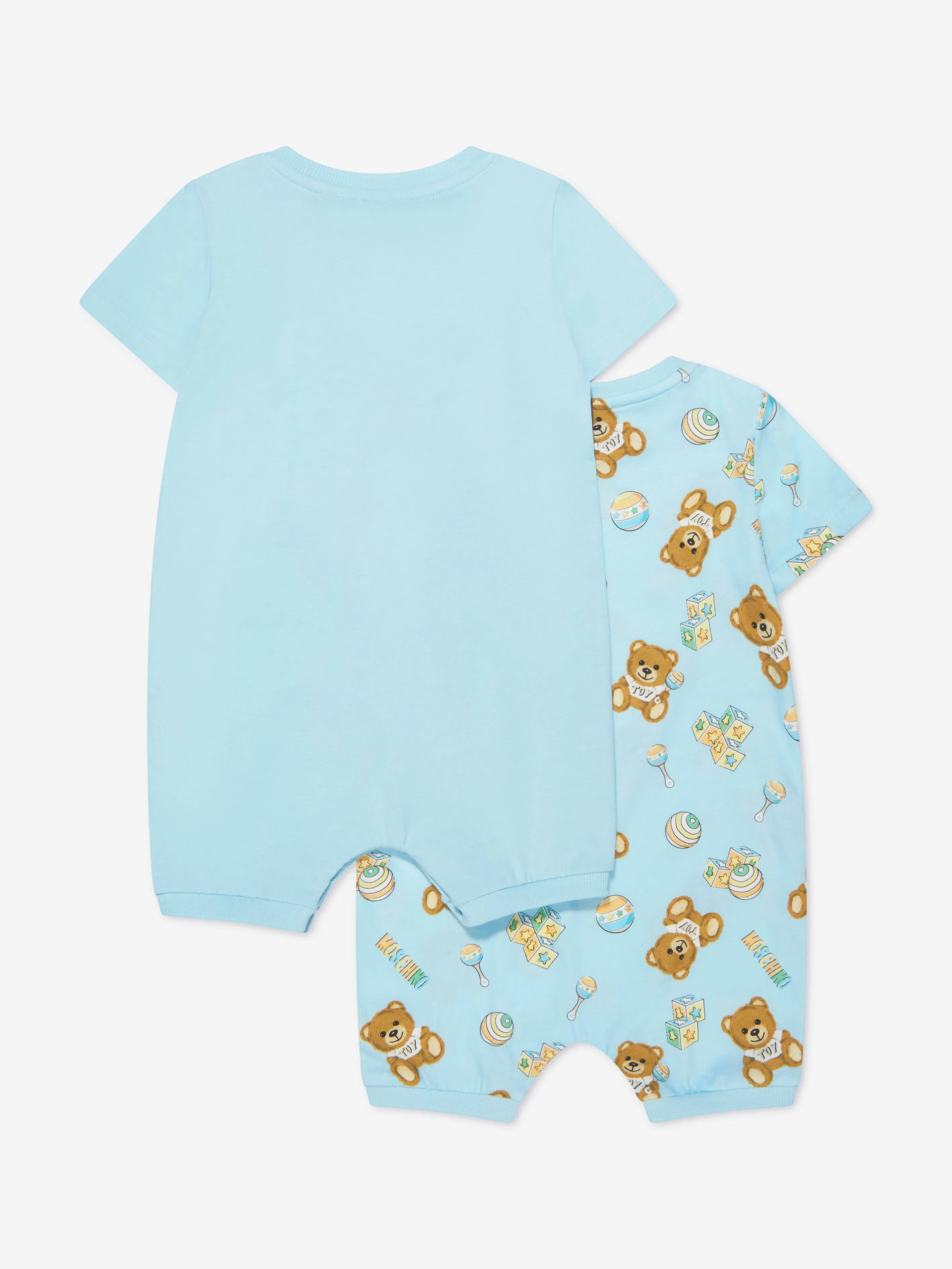 Moschino Baby Boys Romper Gift Set (2 Piece) in Blue