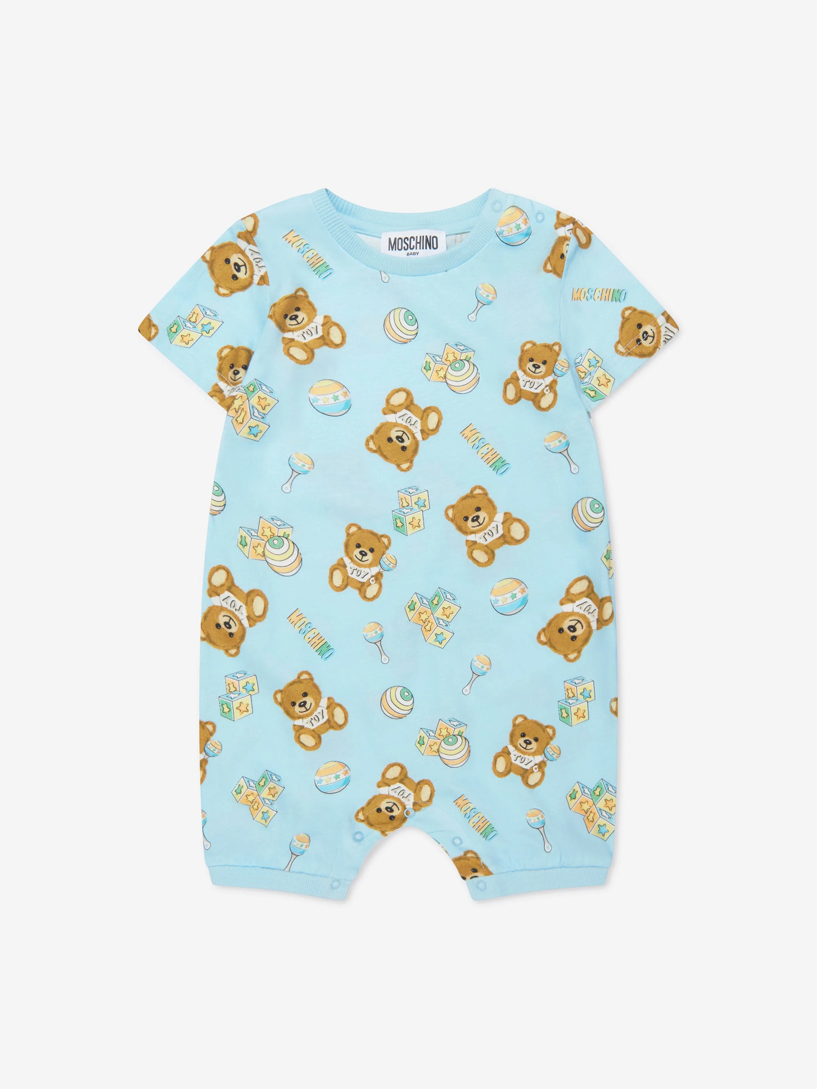 Moschino Baby Boys Romper Gift Set (2 Piece) in Blue