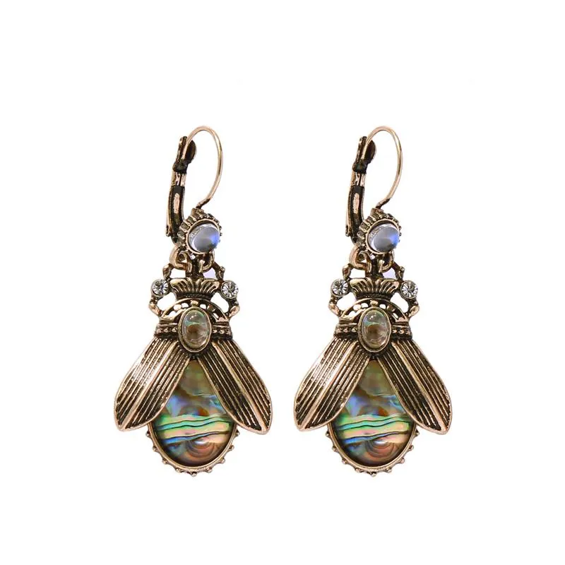 MOTHIES Insect Earrings With Abalone Stones