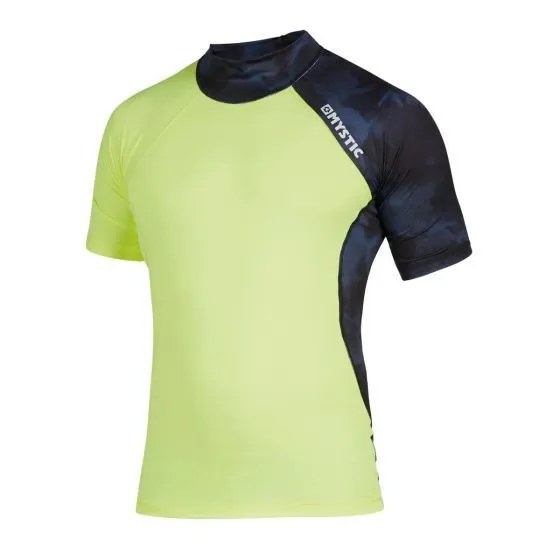 Mystic Crossfire Short Sleeve Rash Vest - Navy/Lime