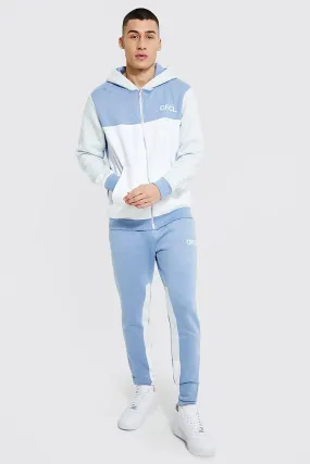 Ofcl Colour Block Zip Hooded Tracksuit