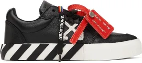 Off-White Kids Black & White Calfskin Vulcanized Low Sneakers