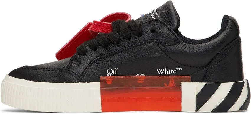 Off-White Kids Black & White Calfskin Vulcanized Low Sneakers