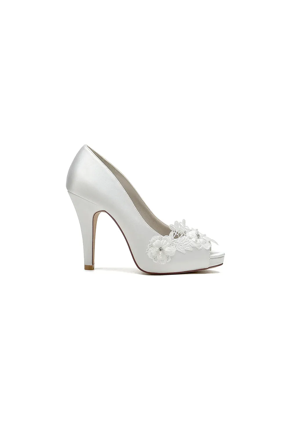 Open Point Toe Wedding Shoes with Lace