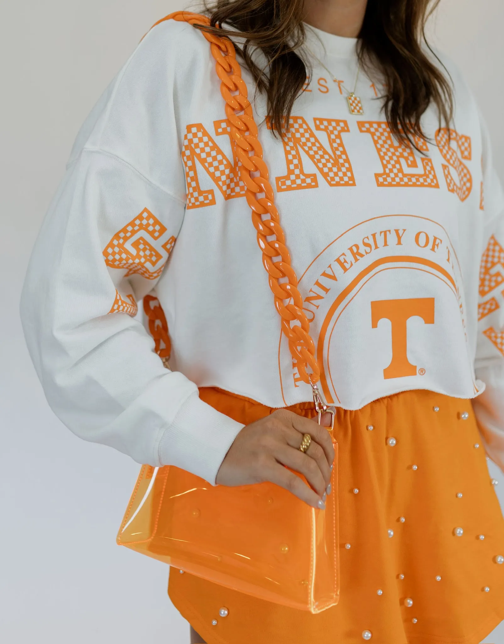       ORANGE CLEAR STADIUM BAG    