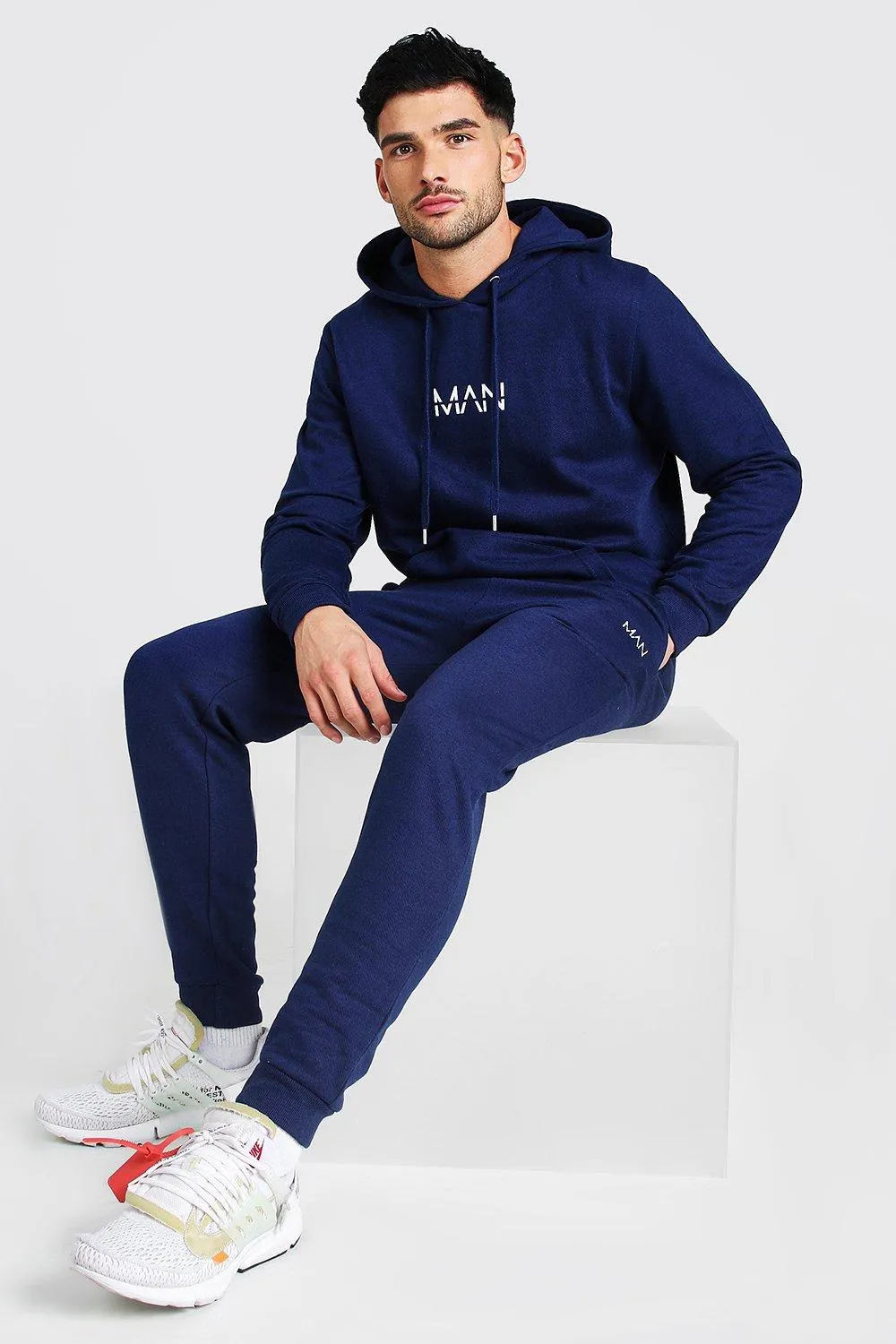 Original MAN Regular Hooded Tracksuit | boohooMAN UK