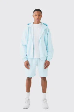 Oversized Boxy Zip Through Carpenter Short Tracksuit