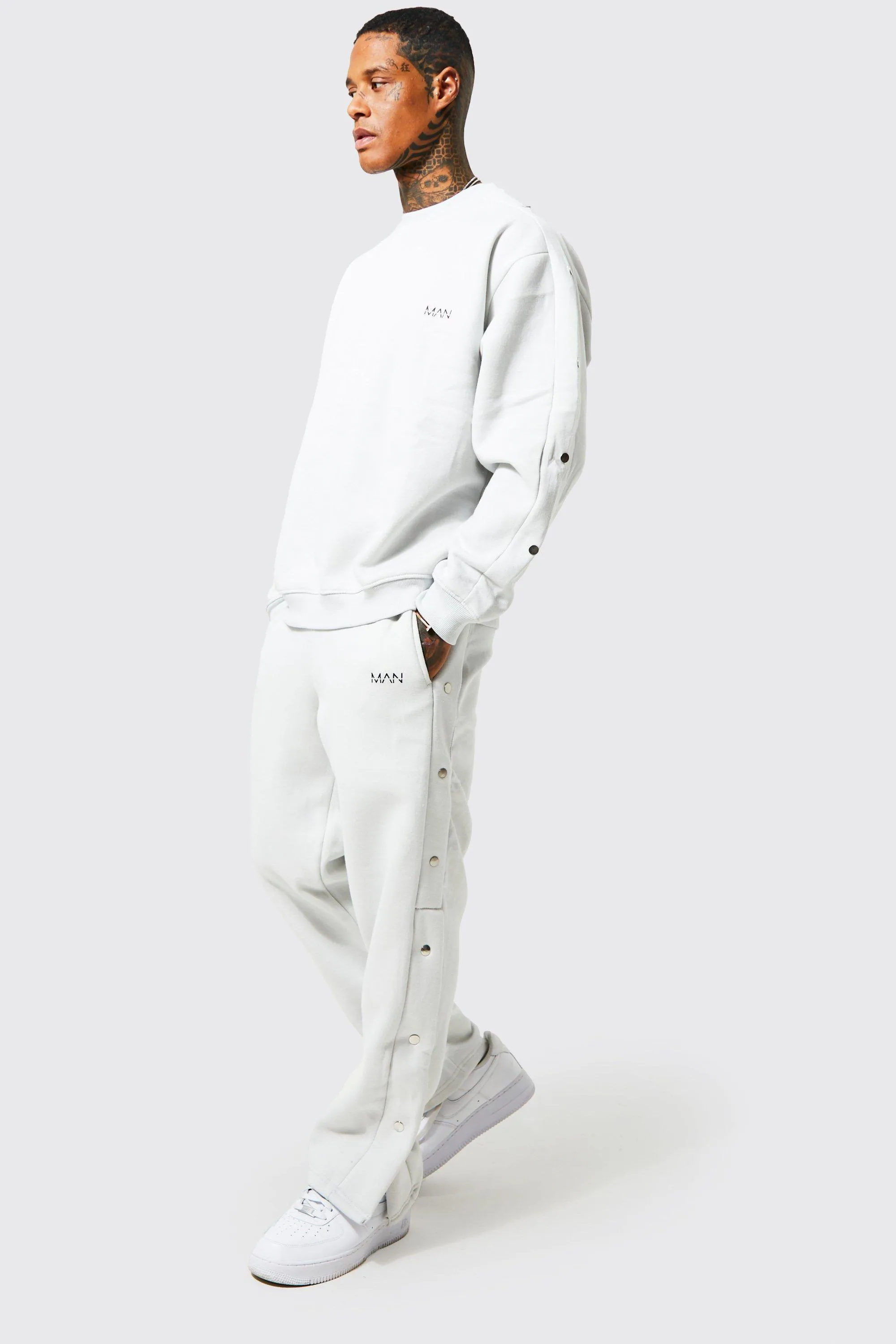 Oversized Man Popper Sweatshirt Tracksuit