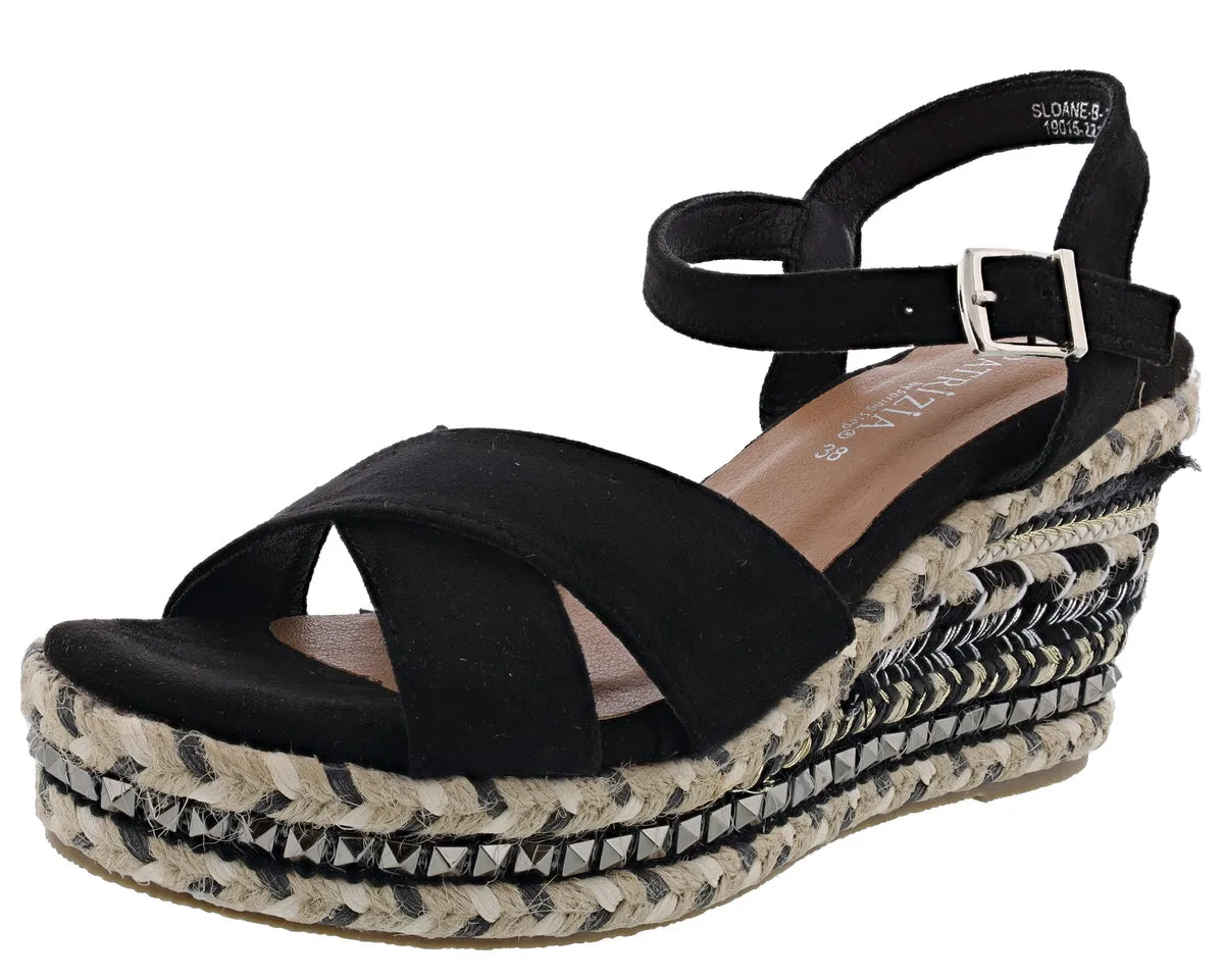 Patrizia Sloane Studded Wedge Sandals By Spring Step