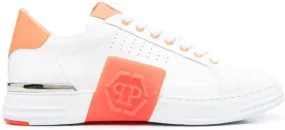 Philipp Plein leather logo-patch sneakers White