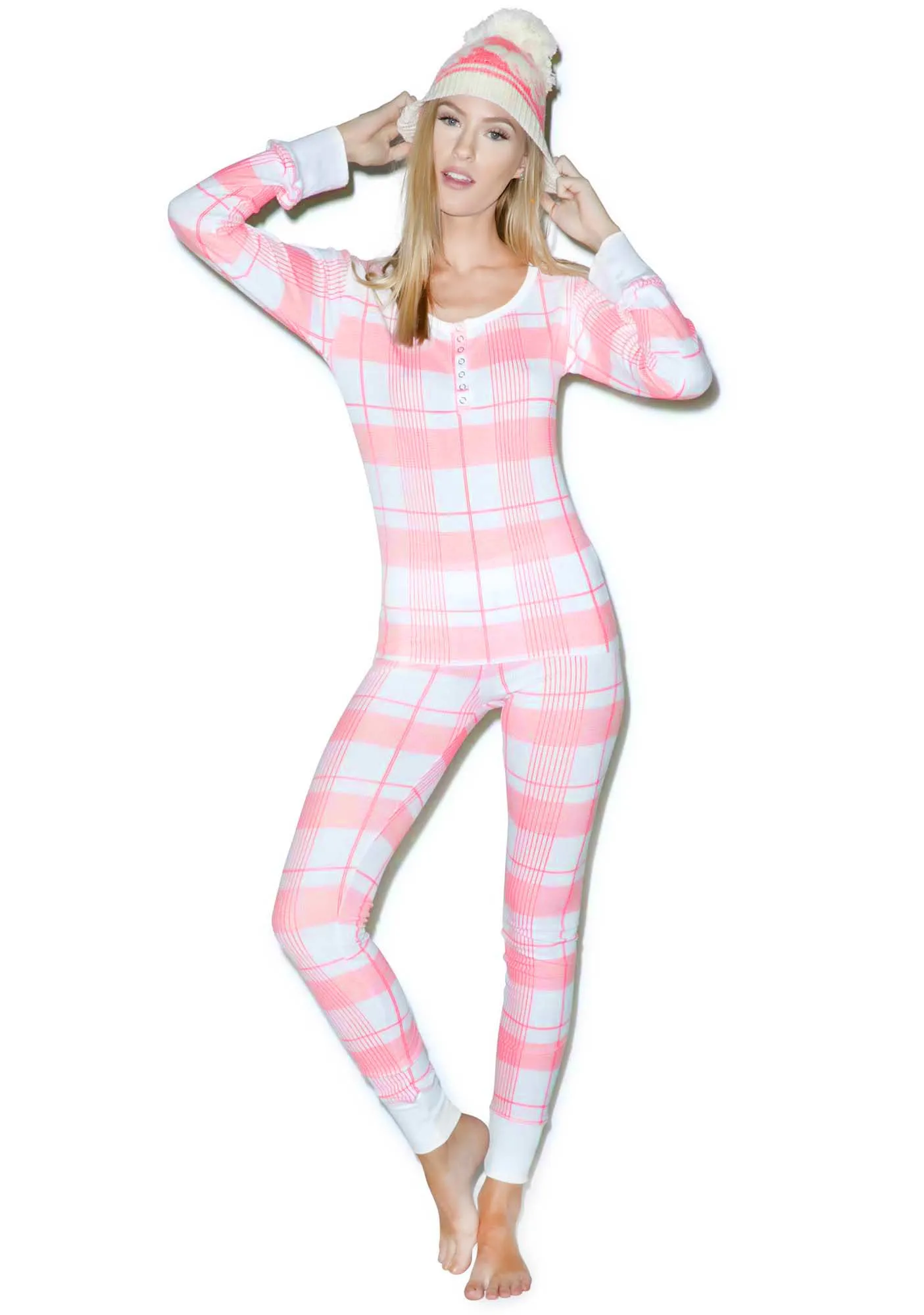 Pink Plaid Ski Bunny Set-