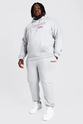 Plus Size Atlanta Varsity Hooded Tracksuit | boohooMAN UK