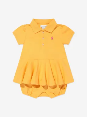 Ralph Lauren Baby Girls Peplum Romper in Yellow