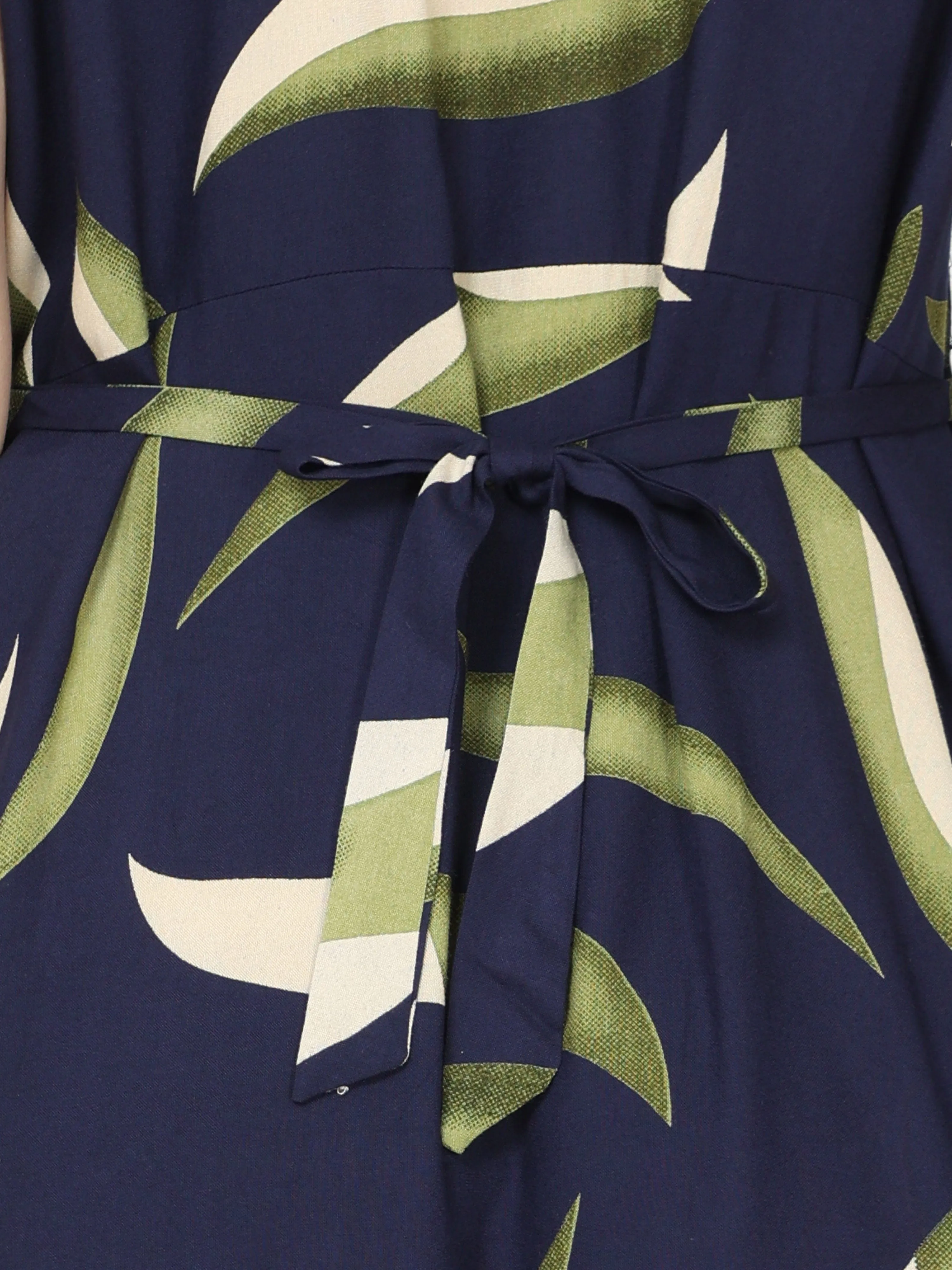 Rayon Maternity Feeding Dress Blue Green