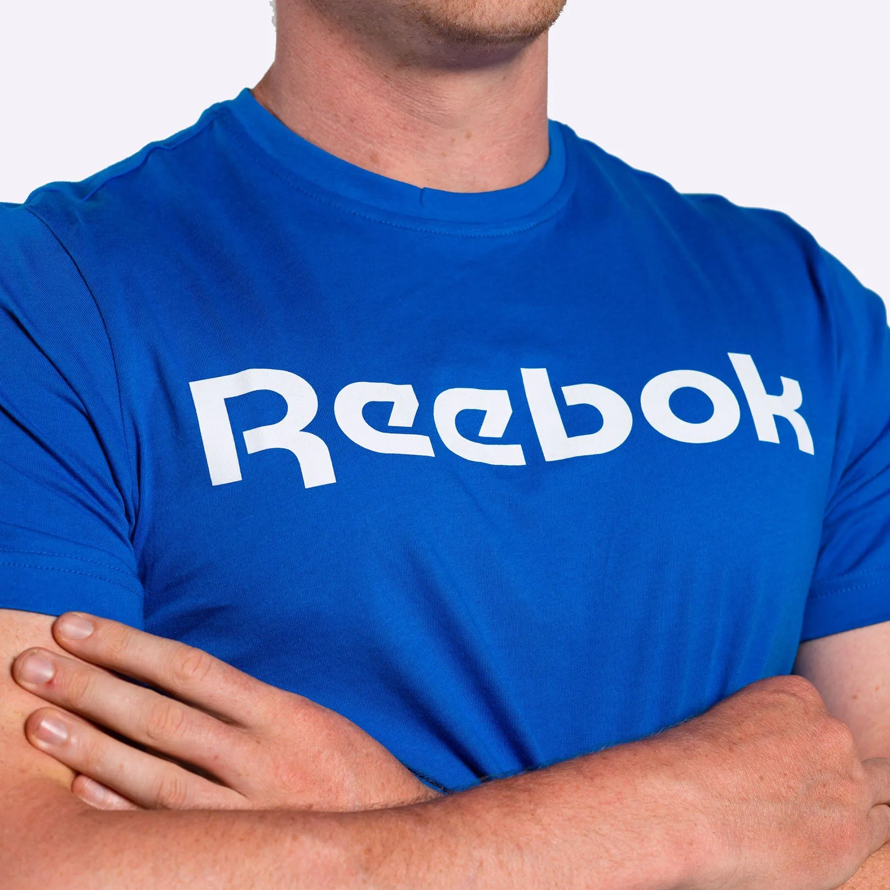 Reebok - Men's Graphic Series Linear Logo Tee - BLUE SPORT