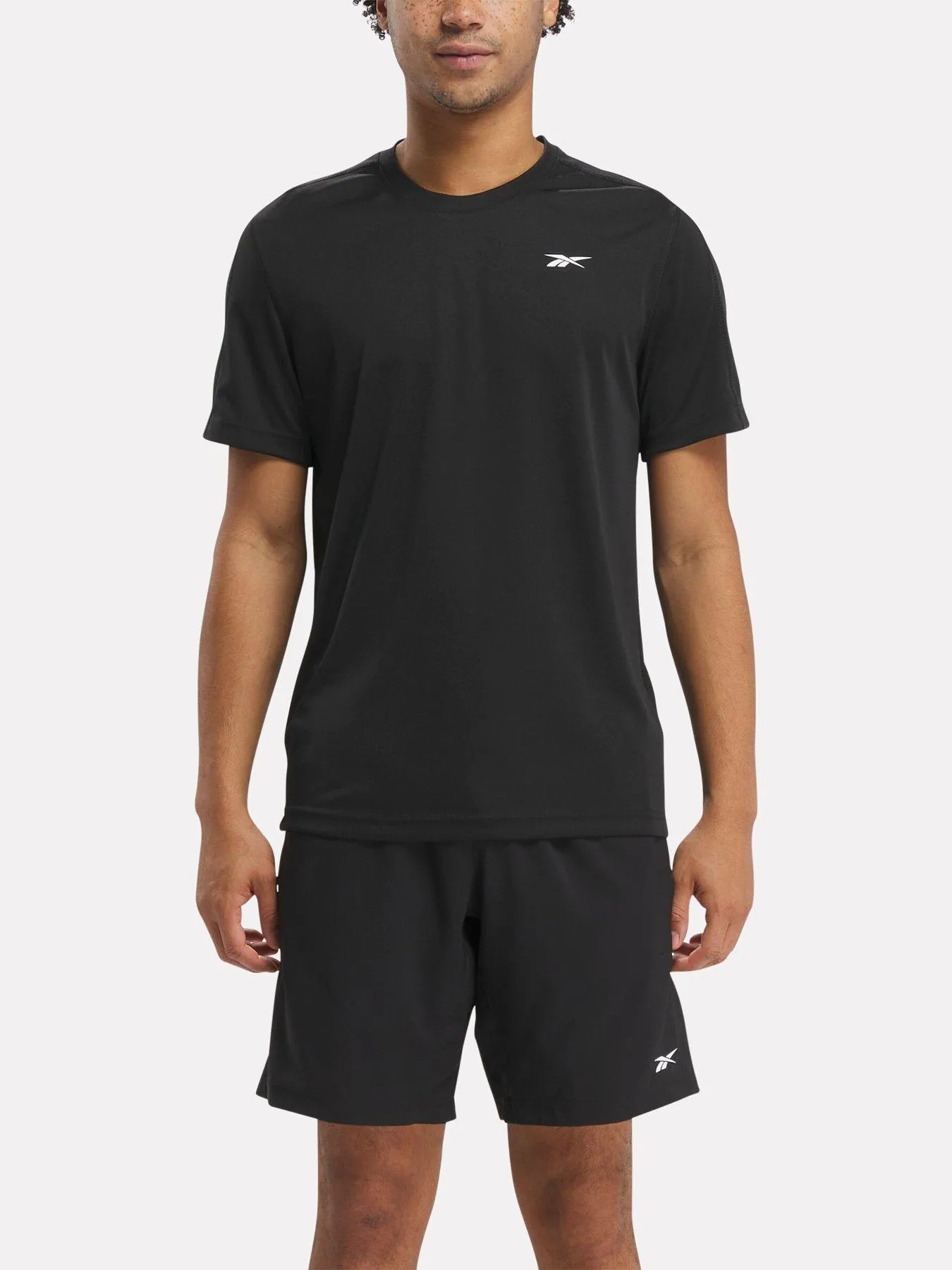 Reebok Mens Training ID Shorts Sleeve Tech Tee - Black