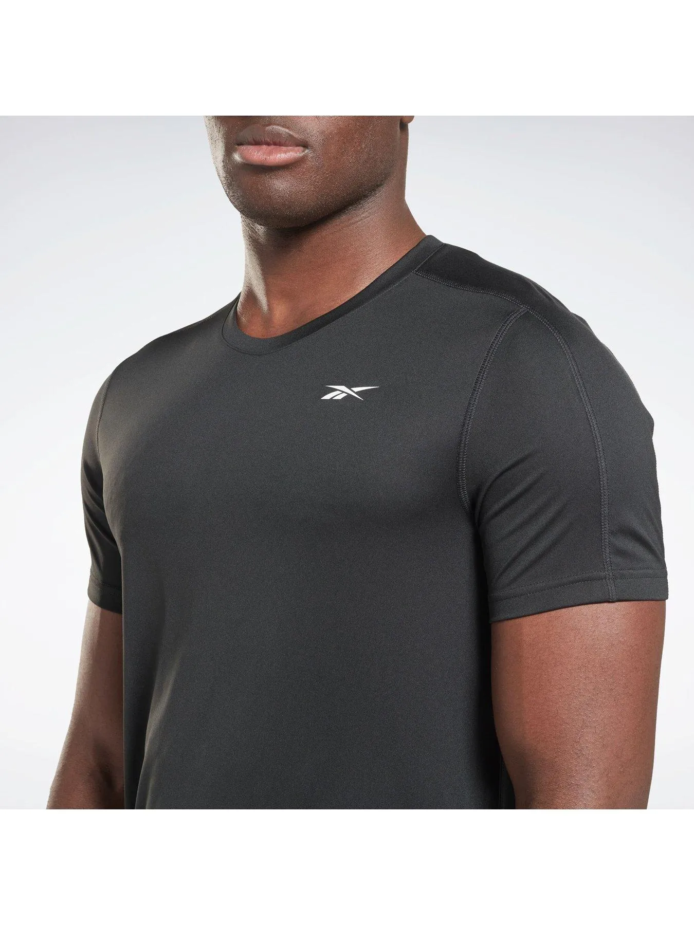 Reebok Mens Training ID Shorts Sleeve Tech Tee - Black