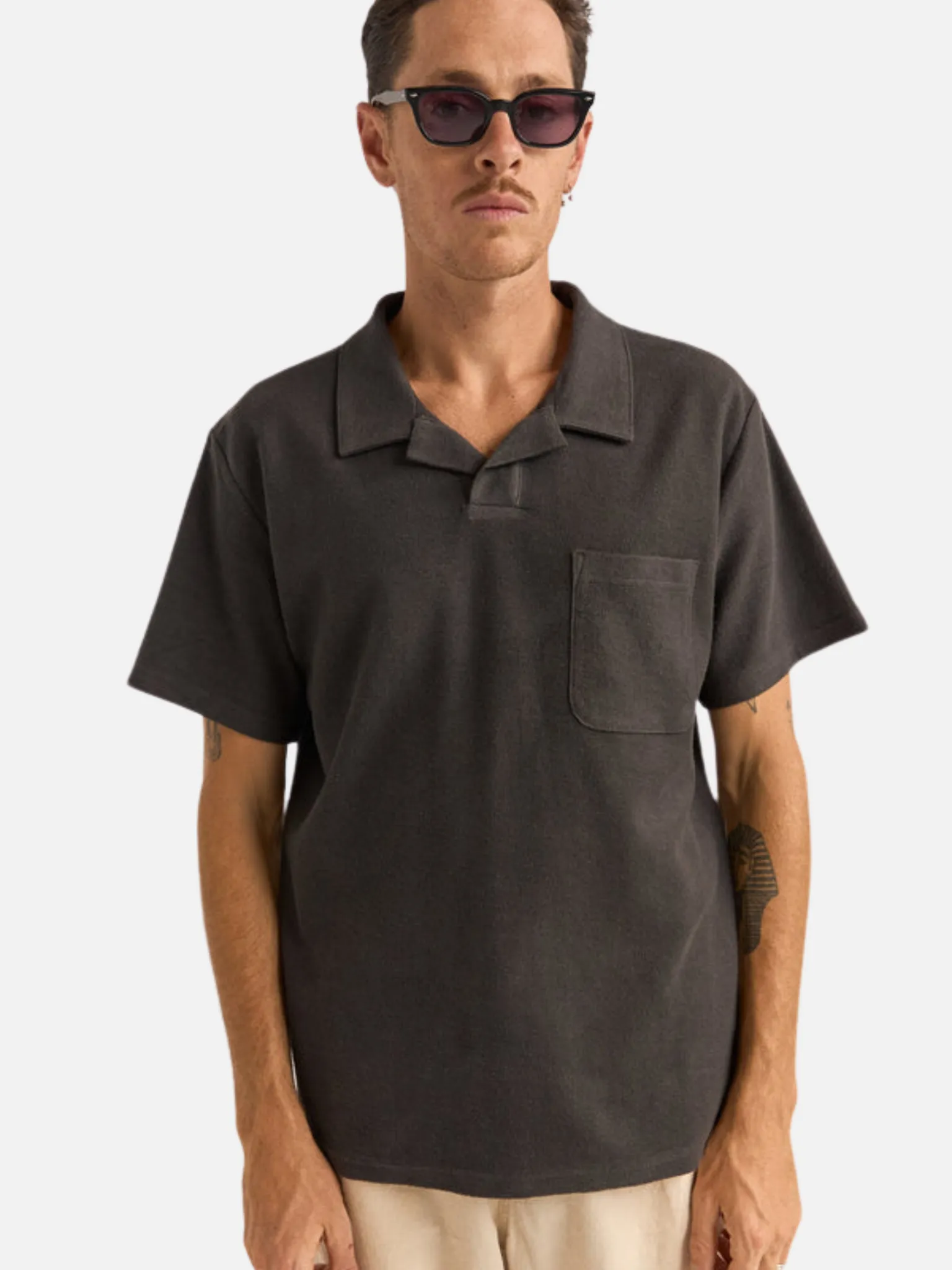 Rhythm Vintage Terry Polo - Vintage Black