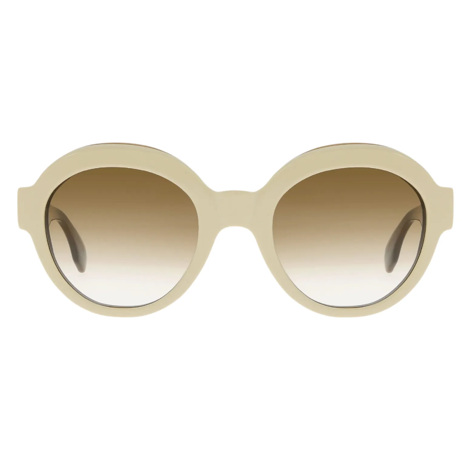 Round Acetate Sunglasses - Sand + Chocolate