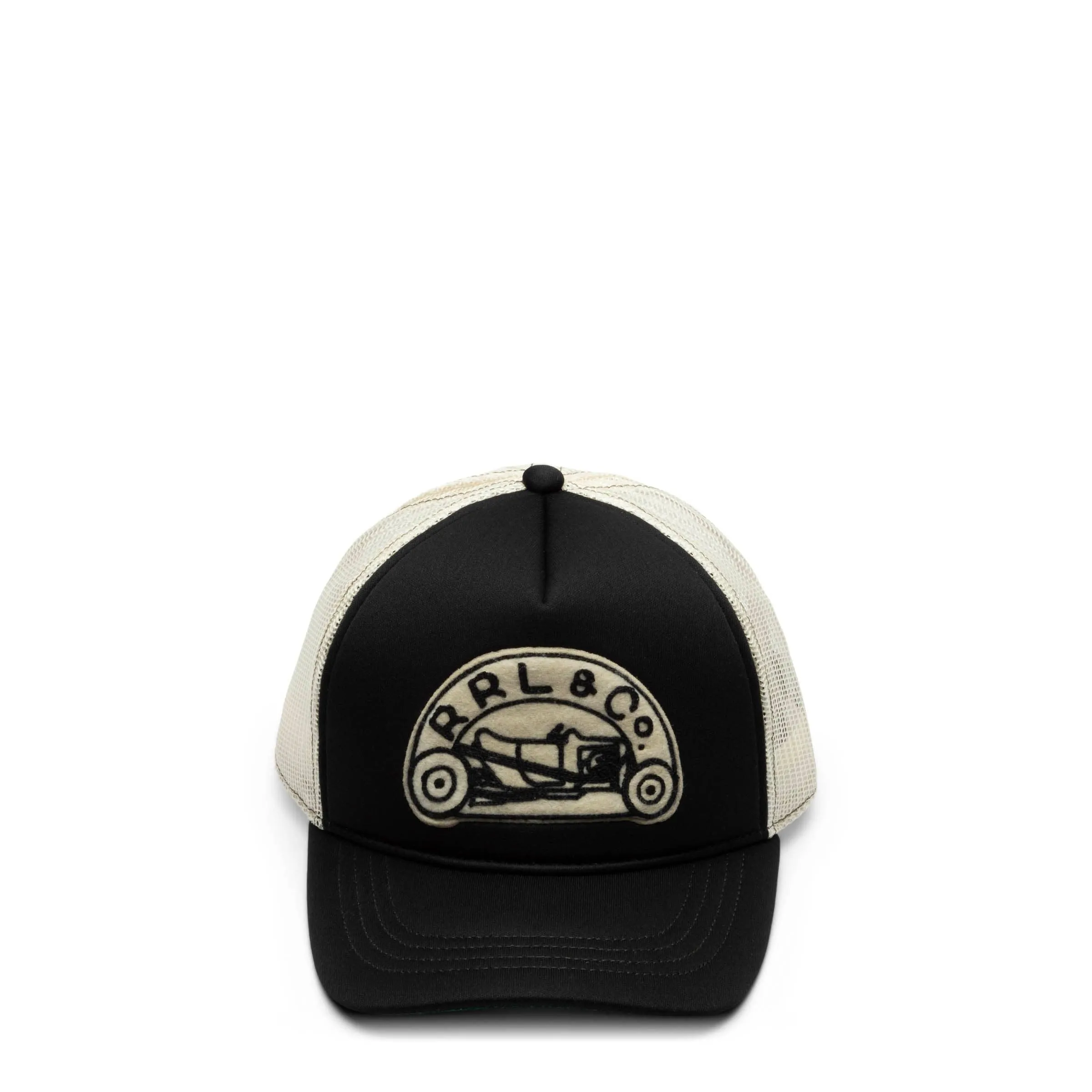 RRL & CO LOGO TRUCKER HAT BLACK | Bodega