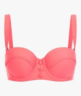 Santine cupped bikini top in coral